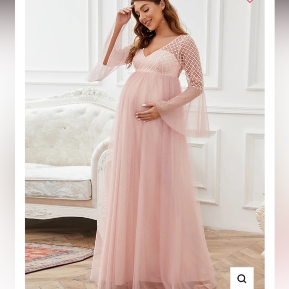 NWT Perfect pink maternity baby shower/ gender, reveal gown - Picture 3 of 7